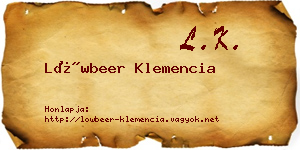 Löwbeer Klemencia névjegykártya